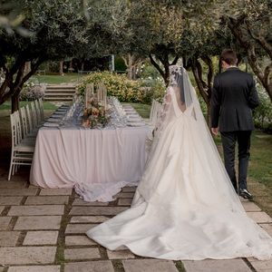 💖 duchesse satin Steven Khalil wedding gown